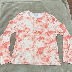 Hang Ten Women's Coral Tie-Dye Long Sleeve Tee